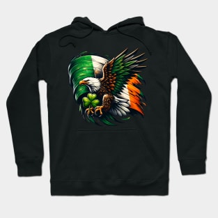 st patricks - eagle with an Irish flag Hoodie